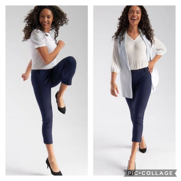 Betabrand Dress Pant Yoga Pants Crop Classic Navy Blue Small W0249 $68 - Picture 4 of 12